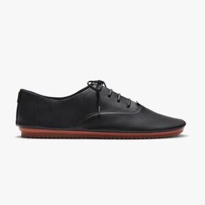 Anothersole Size 37 US 6-6.5 Lucie II Smooth Leather Black Flat Sneaker Shoe